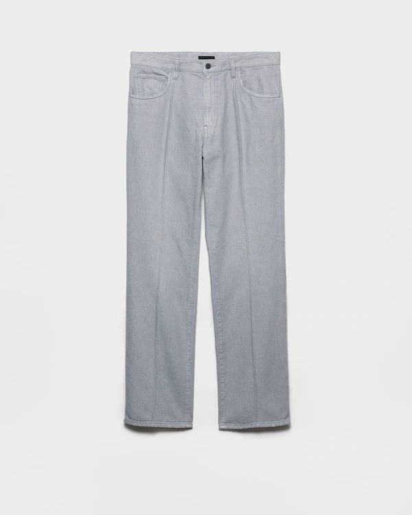 Fünf-Pocket-Washed-Denim-Jeans