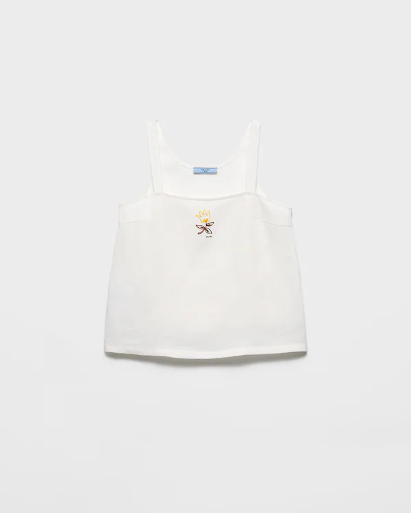 Besticktes Leinentop