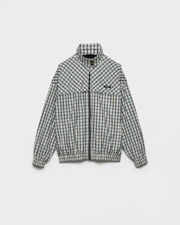 Kariertes Chambray-Blouson-Jacke