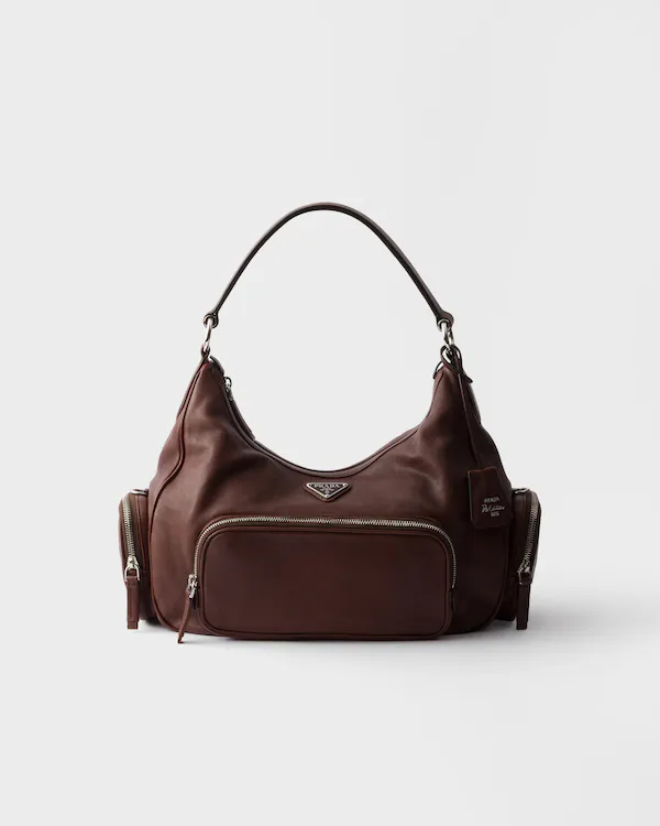Medium gewaschene Lederhandtasche