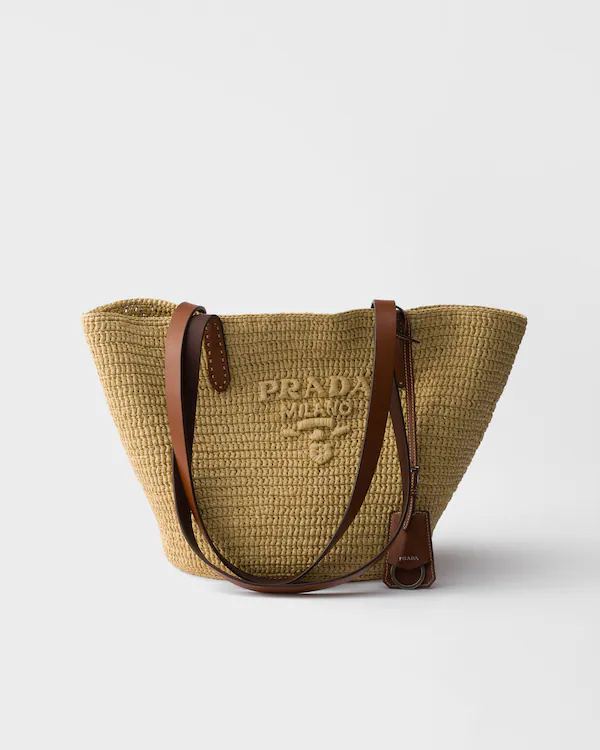 Medium Tasche aus Strick und Leder