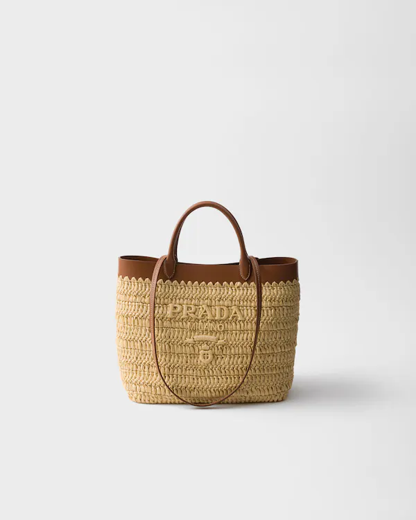 Kleiner Crochet- und Leder-Handtasche