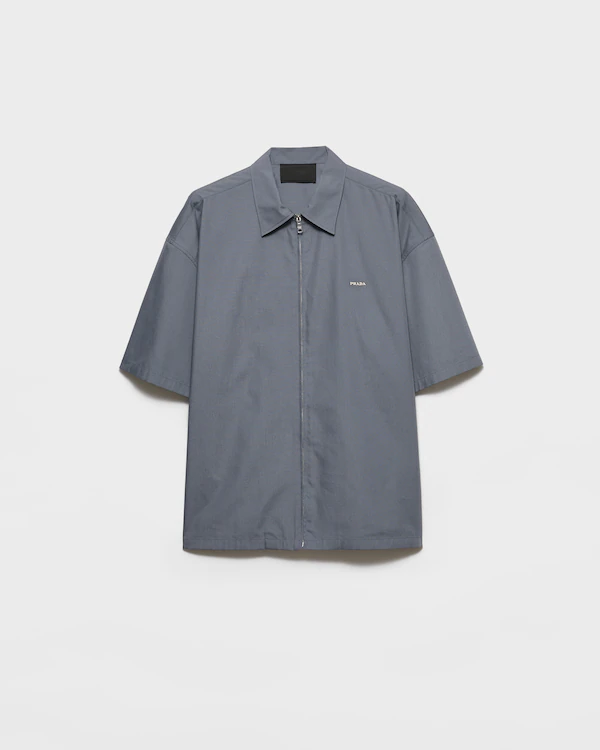 Technisches Baumwollhemd mit kurzen Ärmeln