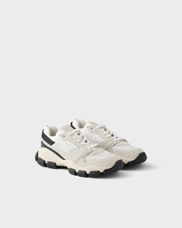 Mesh-Schnürschuhe aus Wildleder